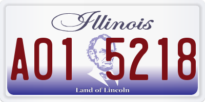 IL license plate A015218