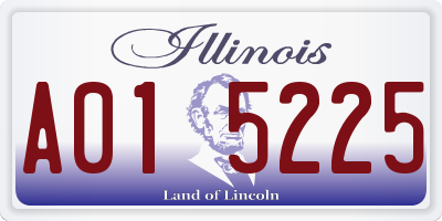IL license plate A015225