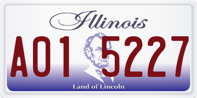 IL license plate A015227