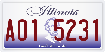 IL license plate A015231