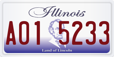 IL license plate A015233