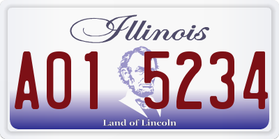 IL license plate A015234