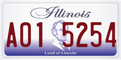 IL license plate A015254