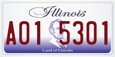 IL license plate A015301