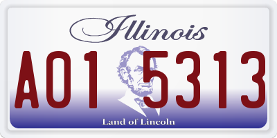 IL license plate A015313