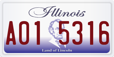 IL license plate A015316