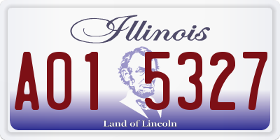 IL license plate A015327