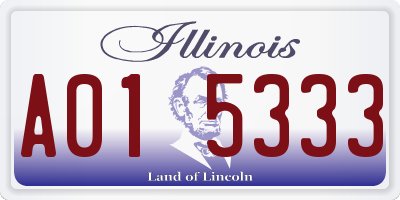 IL license plate A015333