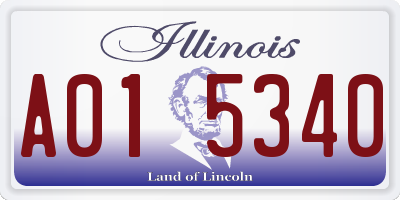 IL license plate A015340