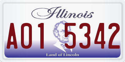 IL license plate A015342