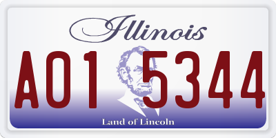 IL license plate A015344