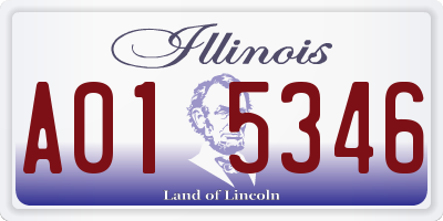 IL license plate A015346