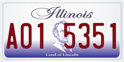 IL license plate A015351