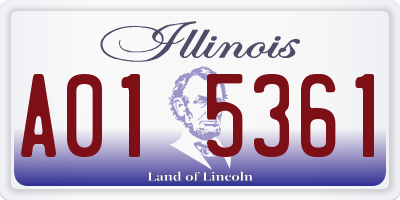 IL license plate A015361