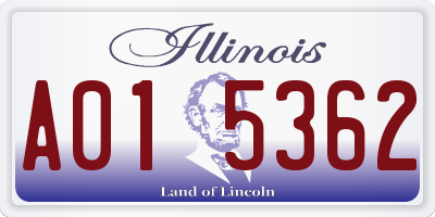IL license plate A015362