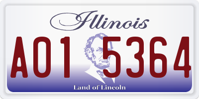 IL license plate A015364