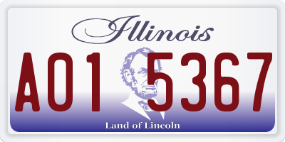 IL license plate A015367
