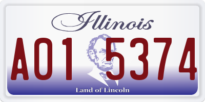IL license plate A015374