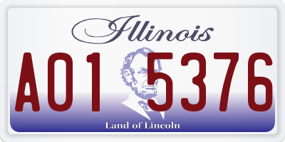 IL license plate A015376