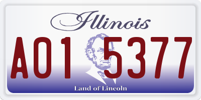 IL license plate A015377