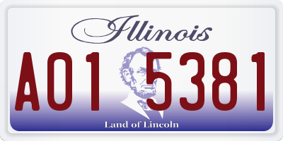 IL license plate A015381