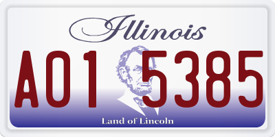 IL license plate A015385