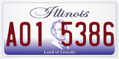 IL license plate A015386