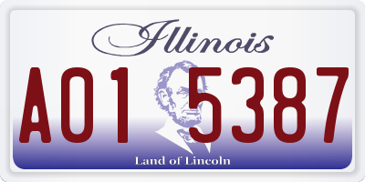 IL license plate A015387
