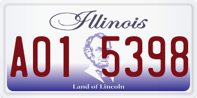 IL license plate A015398