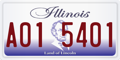 IL license plate A015401