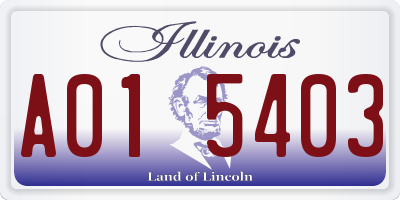 IL license plate A015403