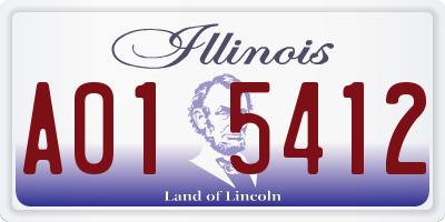 IL license plate A015412