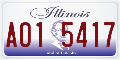 IL license plate A015417
