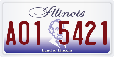 IL license plate A015421