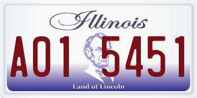 IL license plate A015451
