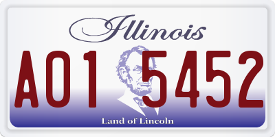 IL license plate A015452