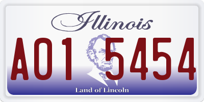 IL license plate A015454