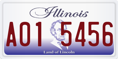 IL license plate A015456