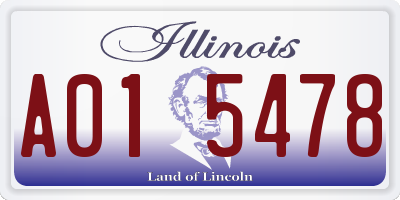 IL license plate A015478