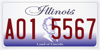 IL license plate A015567