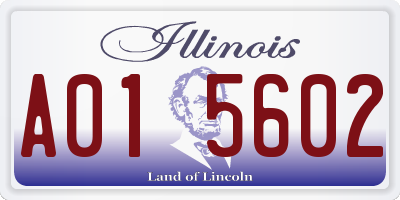 IL license plate A015602
