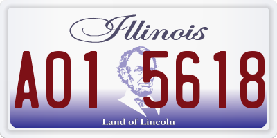 IL license plate A015618