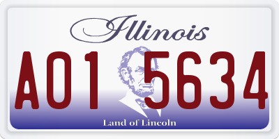 IL license plate A015634