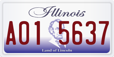 IL license plate A015637