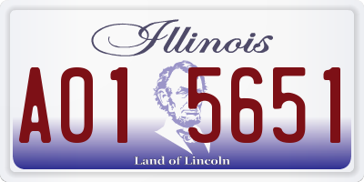 IL license plate A015651