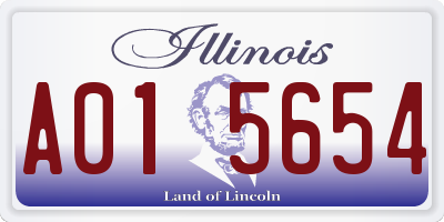 IL license plate A015654