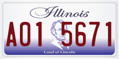 IL license plate A015671