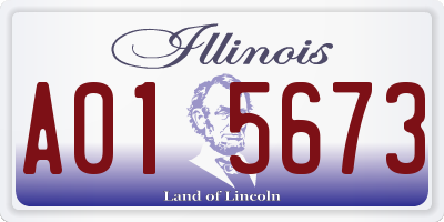 IL license plate A015673