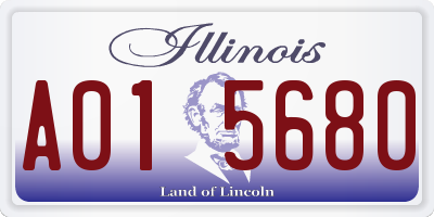 IL license plate A015680