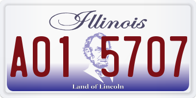 IL license plate A015707